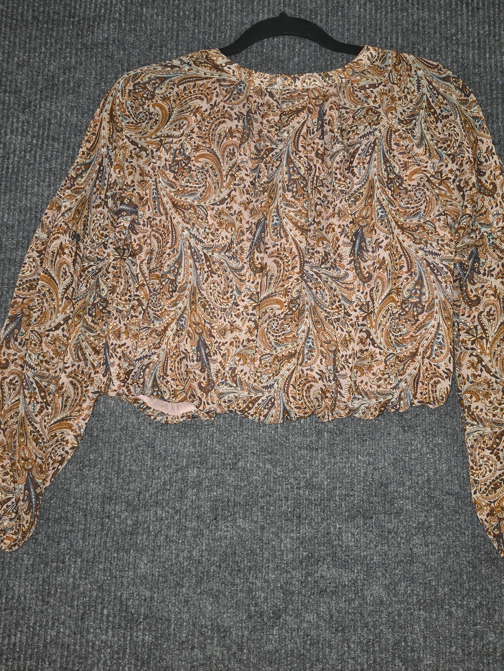 Rachel Zoe Paisley Peasant Blouse in Tan and Brown - Picture 5 of 6